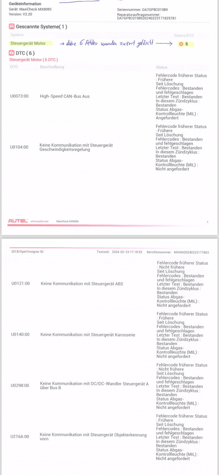 Aussetzer in der Bordelektronik