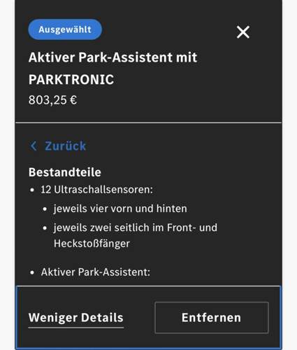 Assistent mit Parktronic