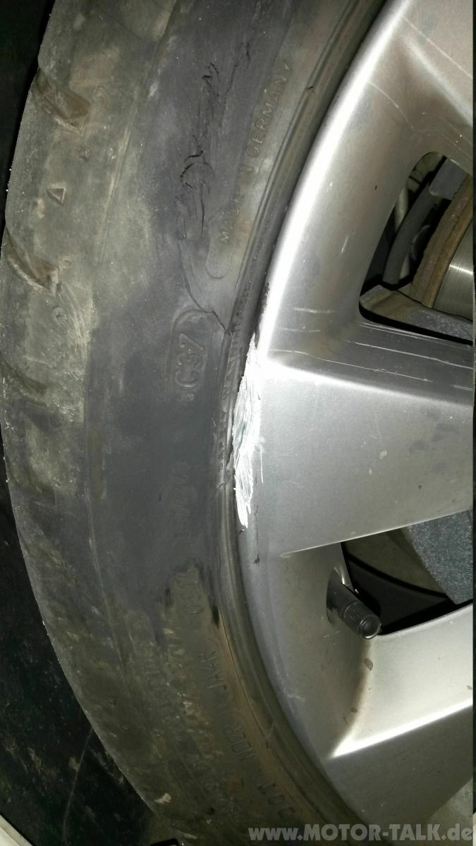 Ausweichmanöver, Defekt an Interlagos Felge + Reifen