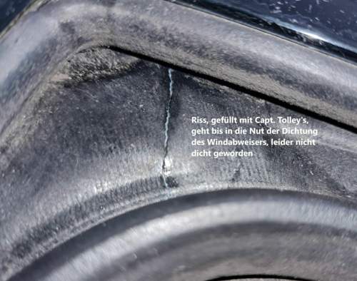 Riss bis Nut Dichtung Windabweiser