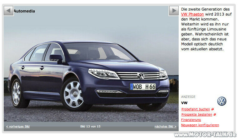 Auto-Bild: Der neue Phaeton ab 2015