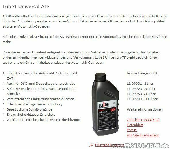 Automatik Getriebeöl 2,9l 12V Bj 96