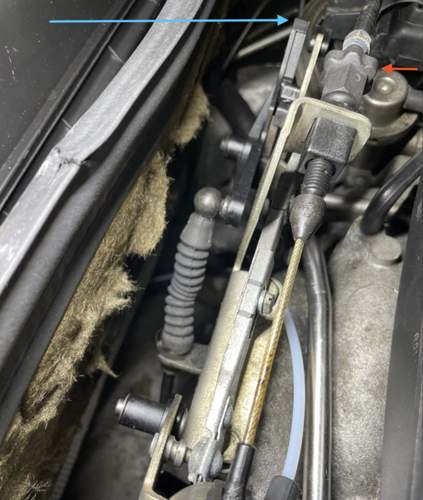 Control cable adjustmt.