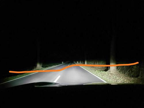 LED Abblendlicht Leuchtweite