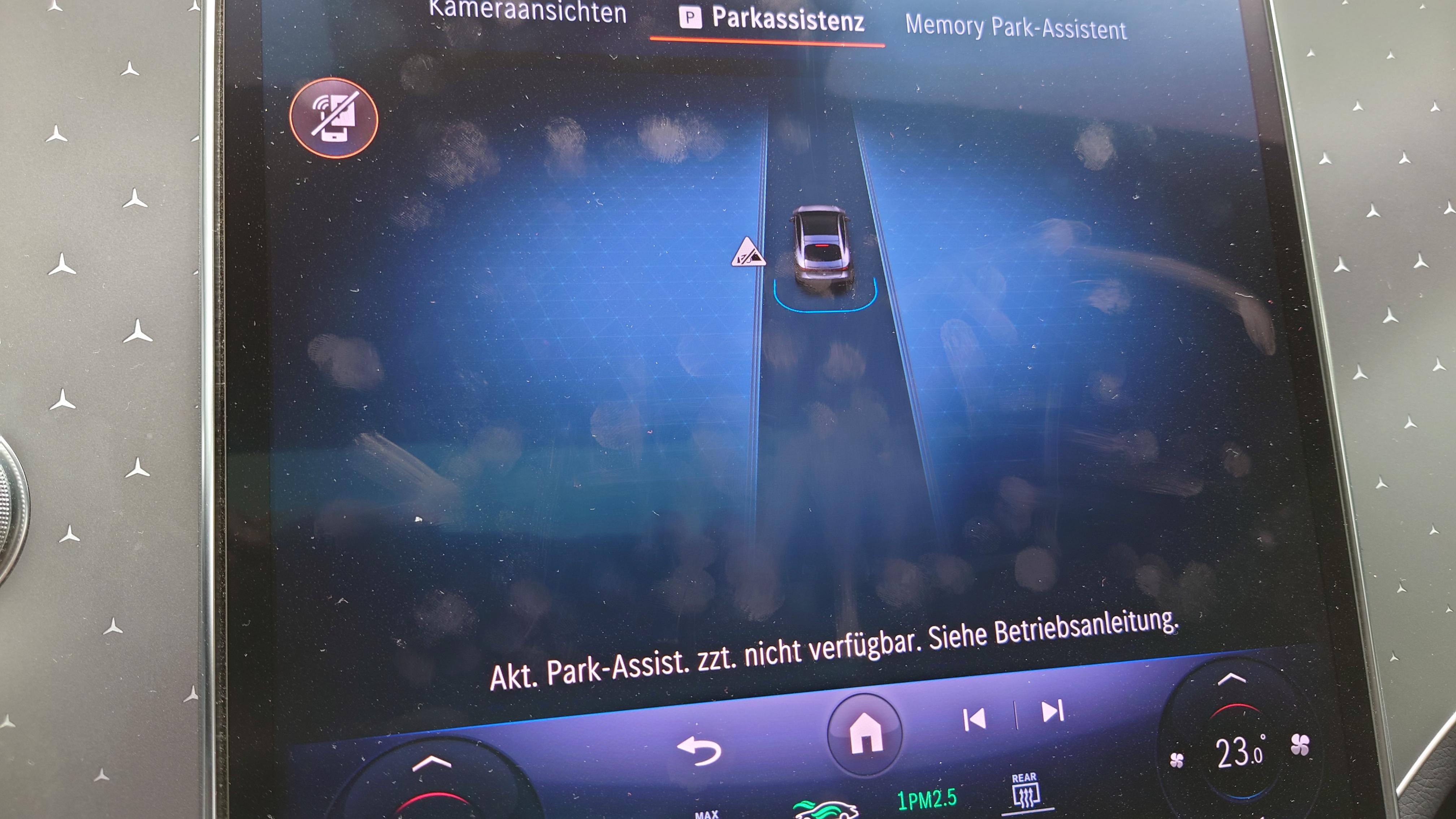 Automatisches Einparken bei EQS nicht mehr möglich?