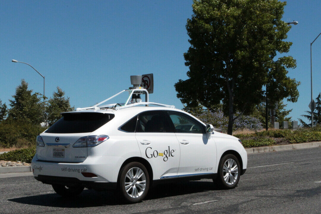 Das selbstfahrende Google-Auto bei Testfahrten in Kalifornien