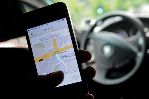 Die Uber-App auf einem Smartphone
