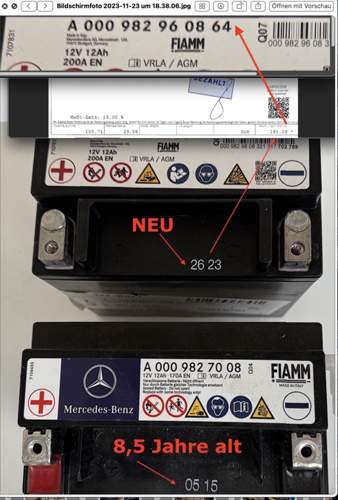 Unten orig. & oben akt. Austausch