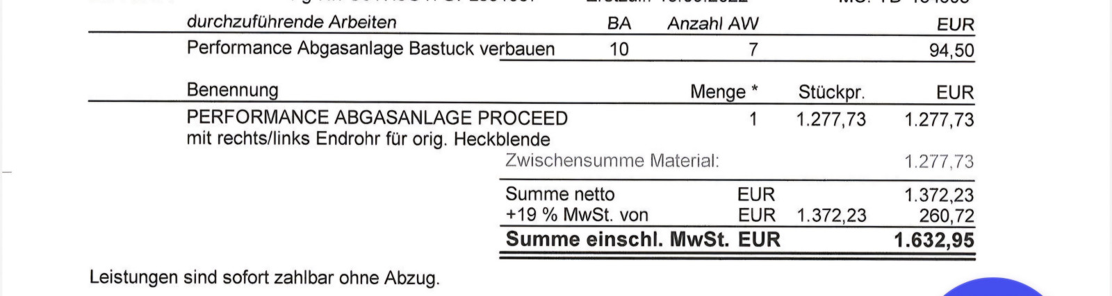 Bastuck unterm proceed GT Saarland