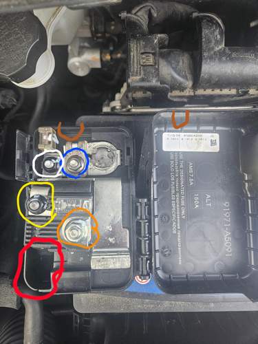 Batterie mit Pluspol abdeckung