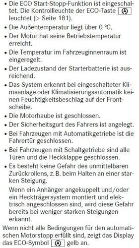Start_Stop Vorraussetzungen