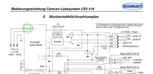 Schaltplan Caravan-Ladesystem CSV 416
