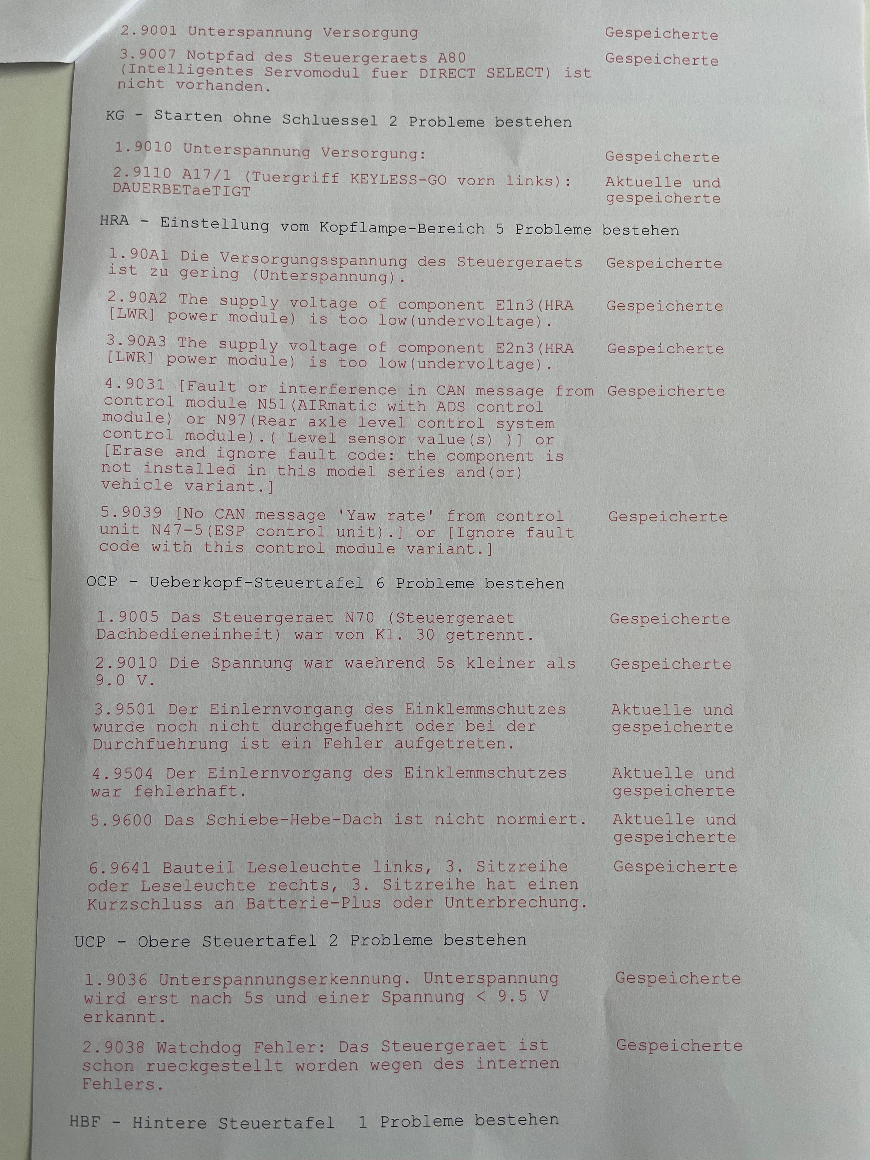 Batterie Problem Unterspannung Klemme 30, 15A