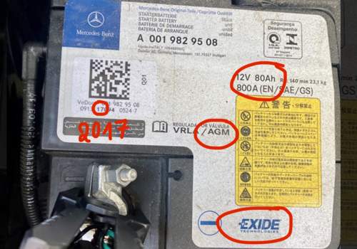 EXIDE AGM 80 Ah 800 A(RC) BJ 2017