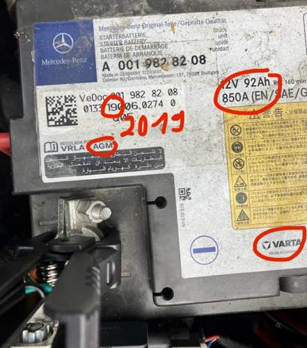 Varta AGM 92 Ah 850 A(RC) BJ 2019