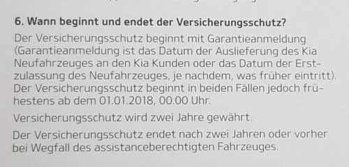 Garantiebeginn