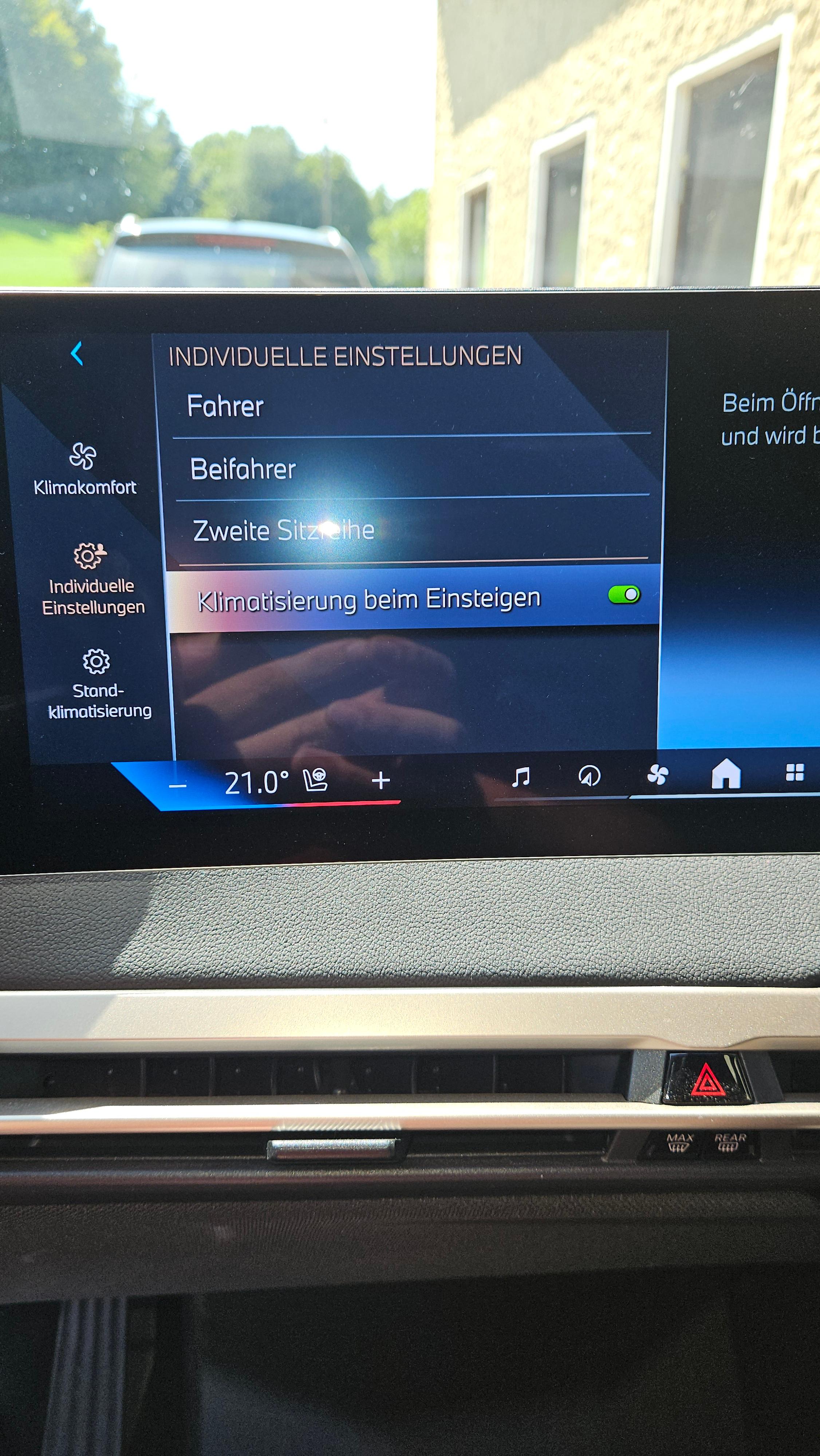 Beim Einstieg Klima automatisch aktiviert!