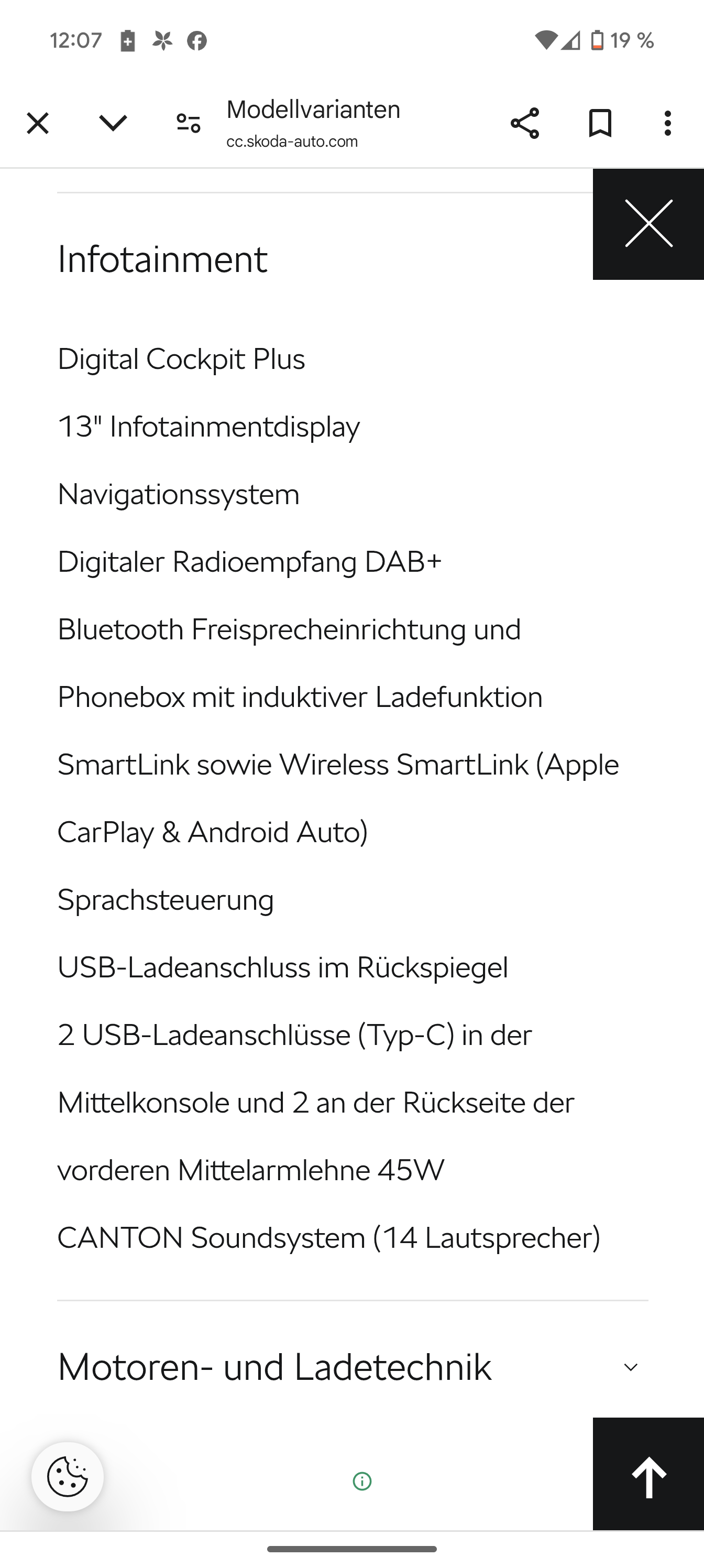 Beleuchtung Lautstärke Wärmeregelung