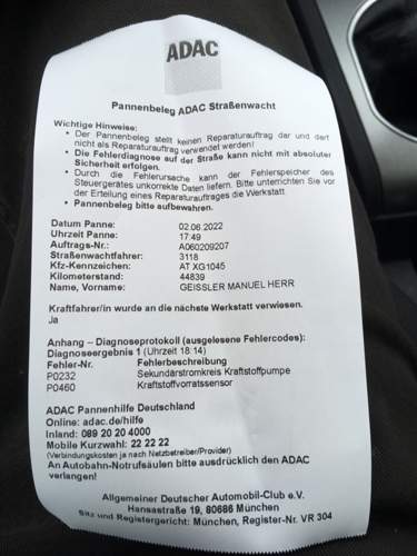 ADAC Fehlerbericht