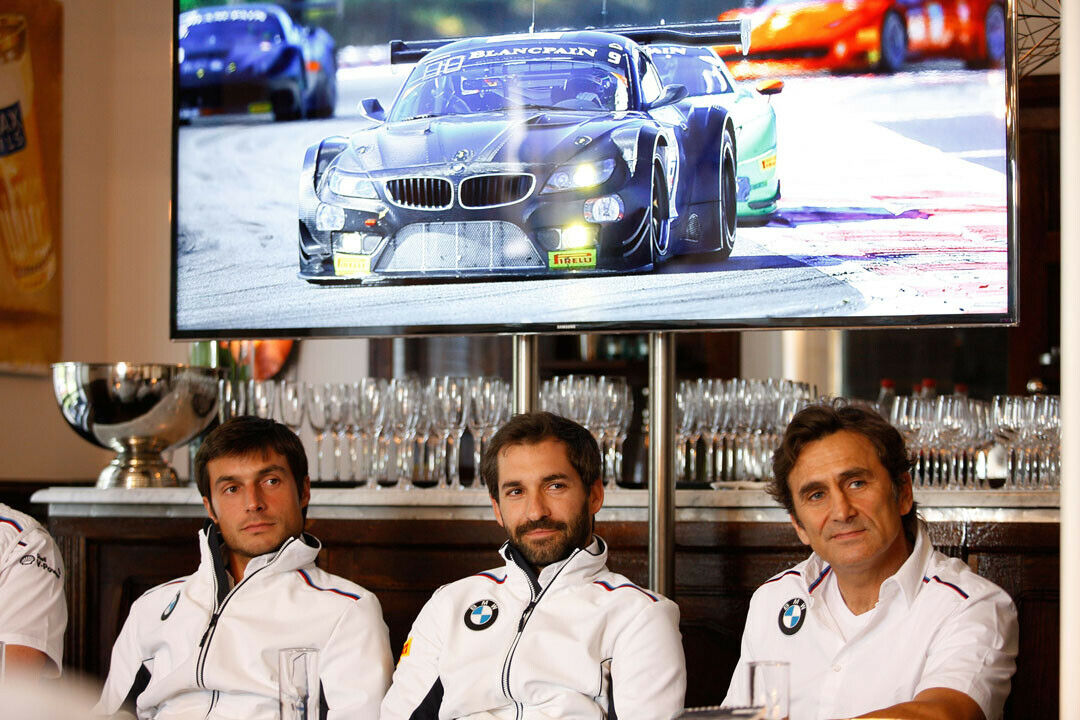 Zanardi (r.) mit seinen Teamkollegen Bruno Spengler (l.) und Timo Glock (m.)