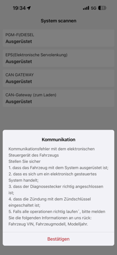 Habe keinen Zugriff auf Steuergeräte