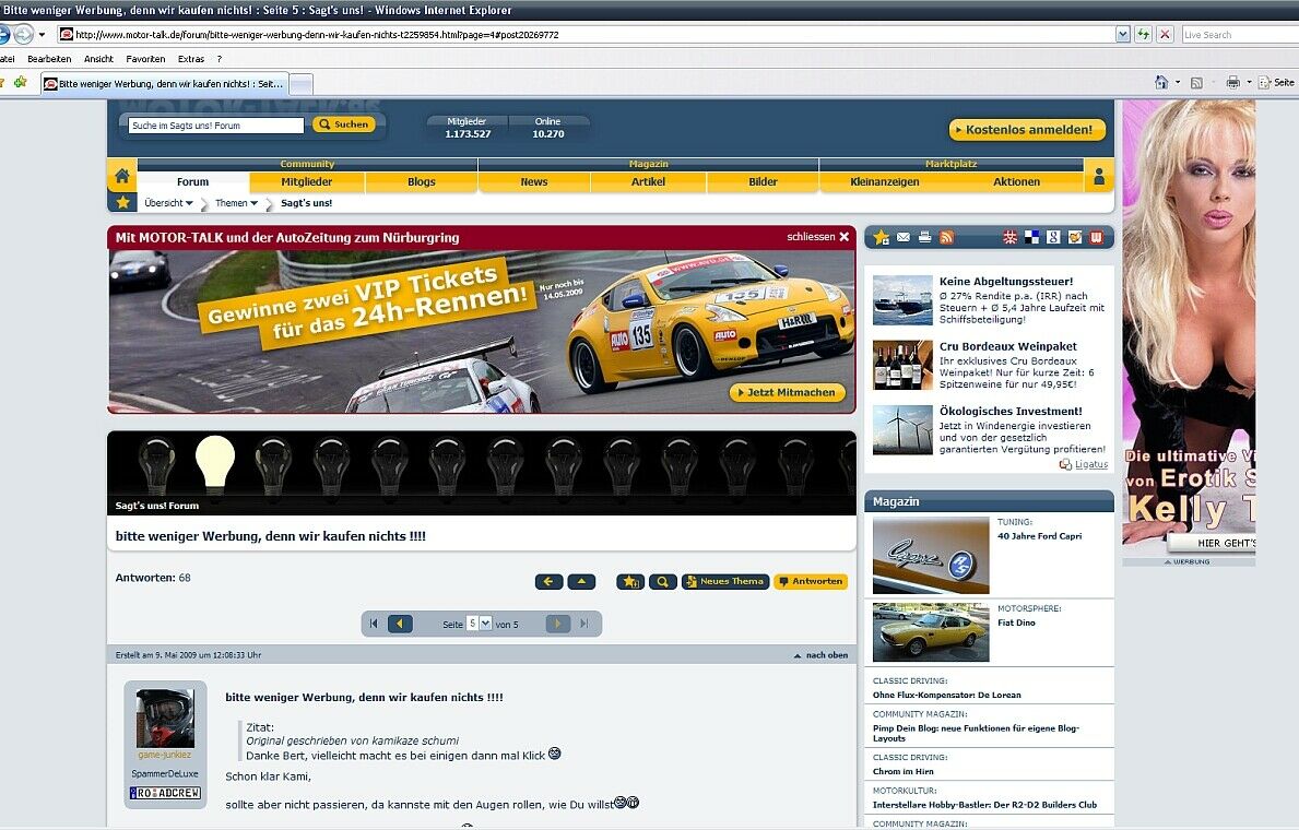 Bitte weniger Werbung, denn wir kaufen nichts!