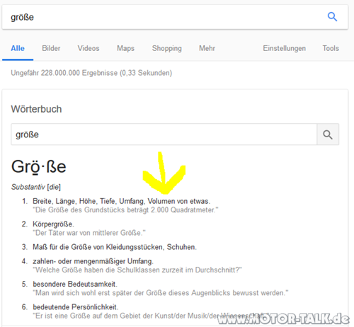Definition Größe