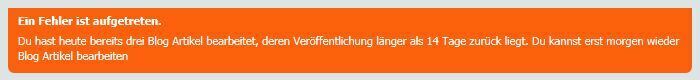 Blog: Fehlerliste