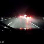 Nacht Autobahn Regen eingeschnürtes Bild
