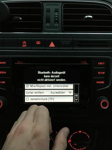 Fehlermeldung Bluetooth