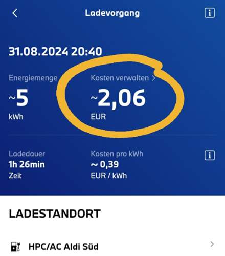BMW App Ladetarif eingeben
