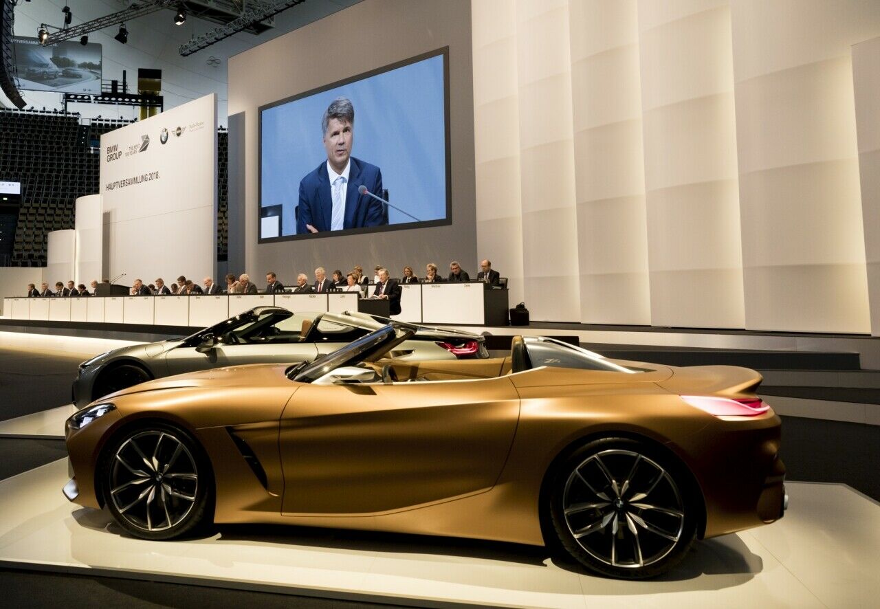 BMW-CHef Harald Krüger auf der Jahreshauptversammlung in der Münchner Olympiahalle