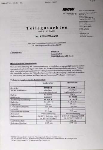 Gutachtenauszug Borbet BS