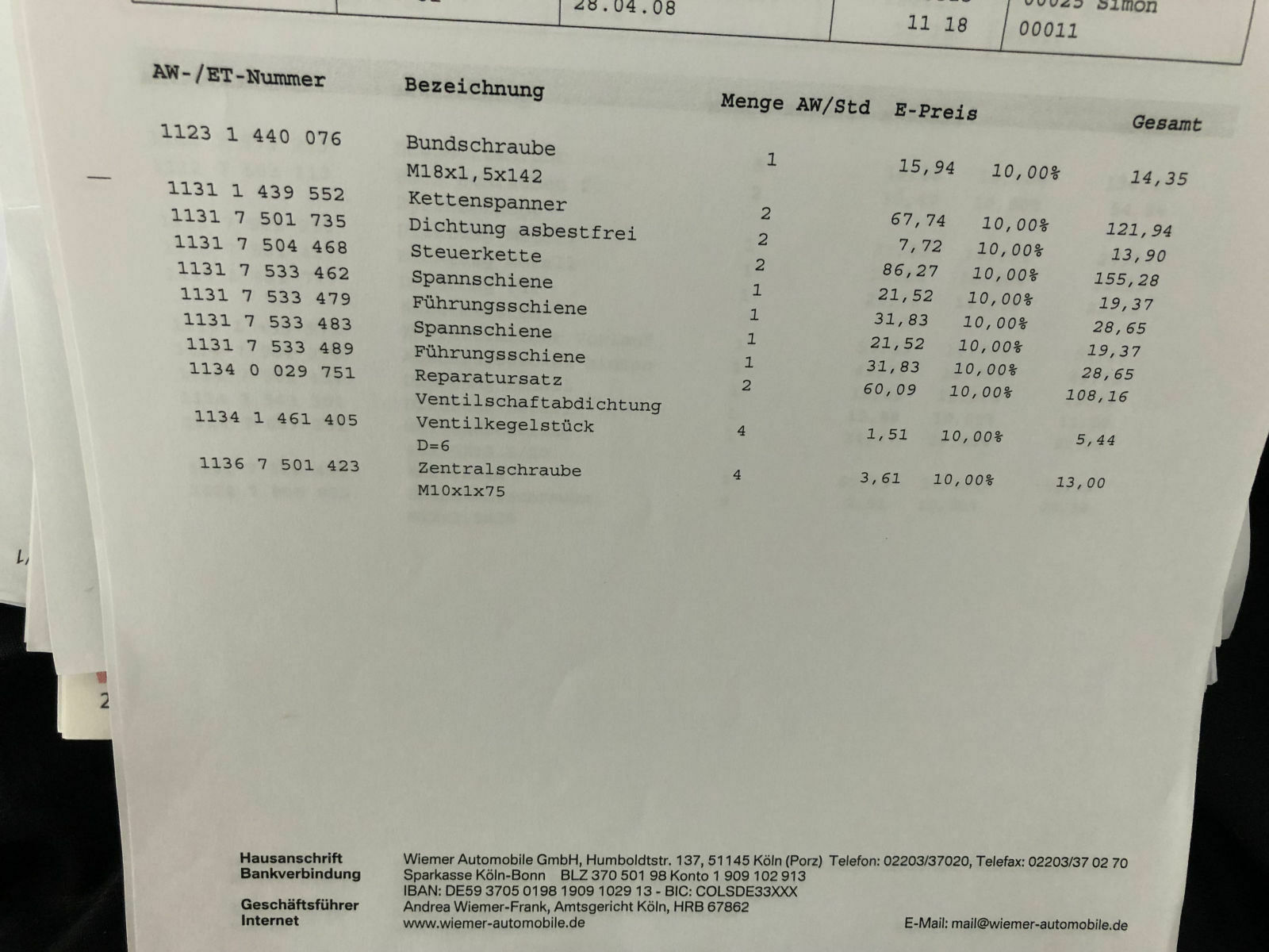 Bmw e70 4.8, kein TÜV Nockenwelle A und B Verstellung p0014 p0017 p0019 p0020