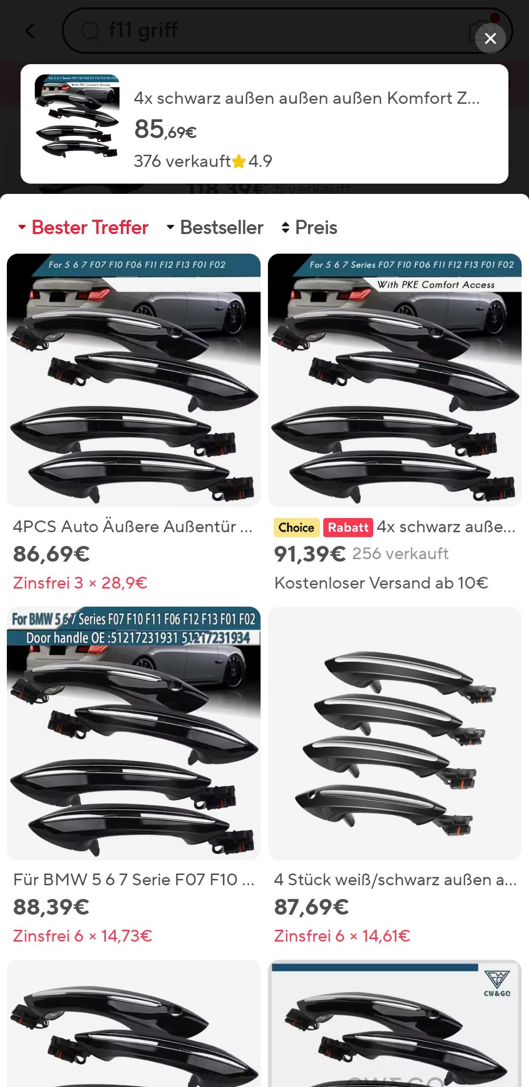 BMW F07 530 GT, Türgriff Komfortzugang löst Probleme aus