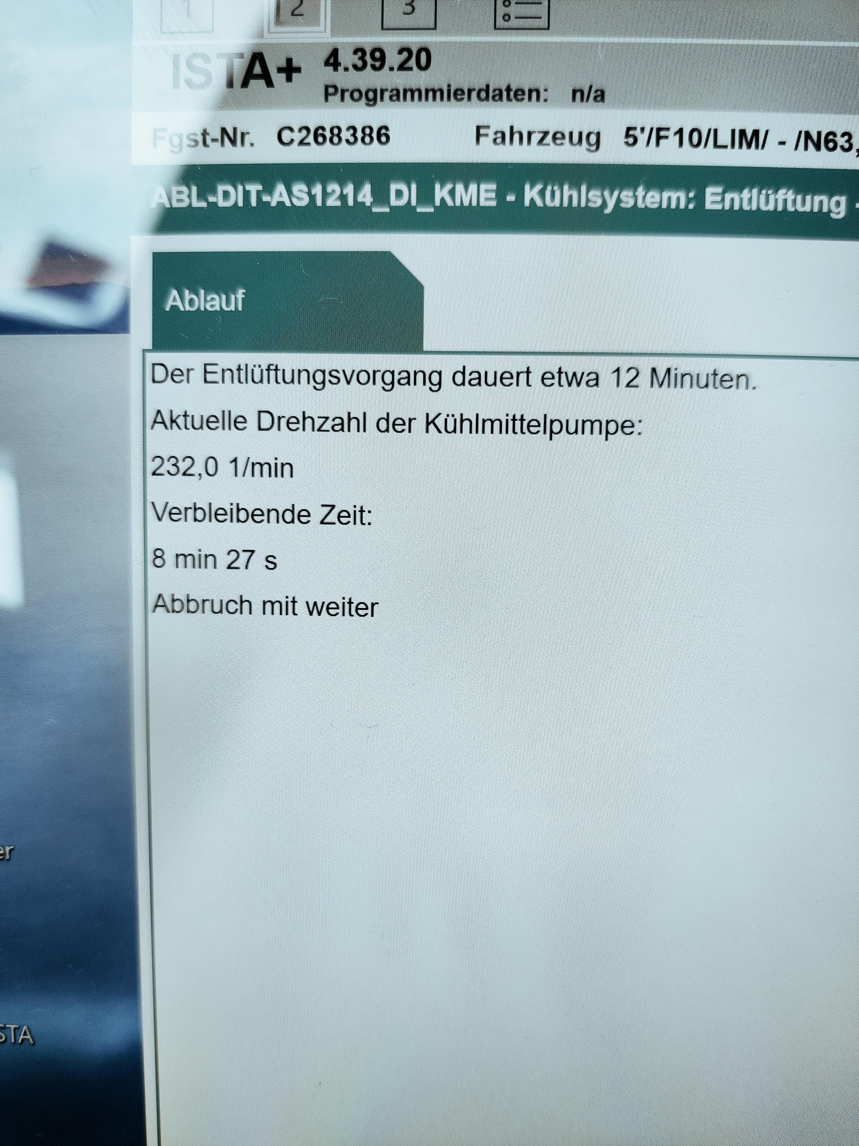 Bmw f10 550i N63 bj 2010 entlüften klappt nicht