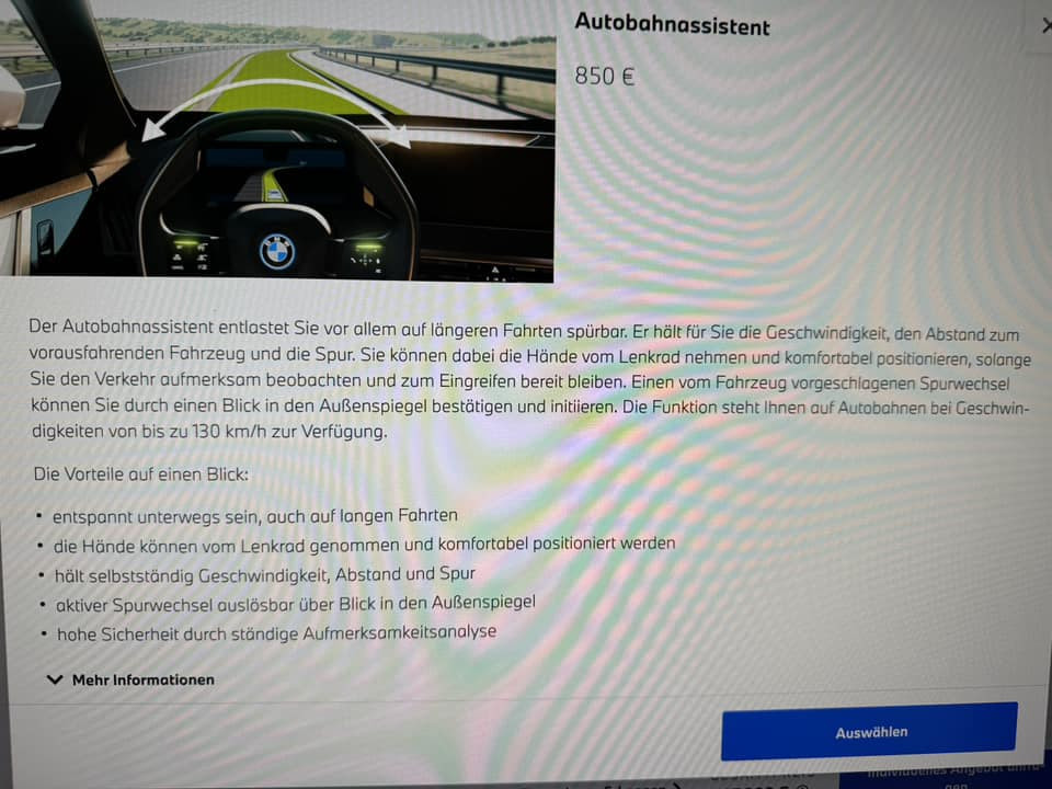 BMW IX Autobahnassistent mit Level 2+