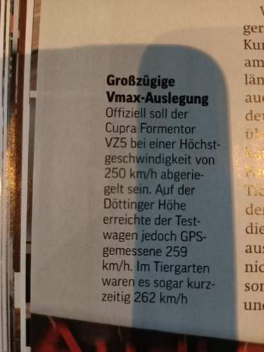 Testauszug Cupra Formentor VZ5