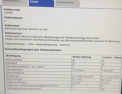 Gemisch zu fett