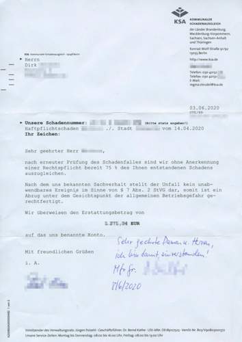 Brief der Versicherung