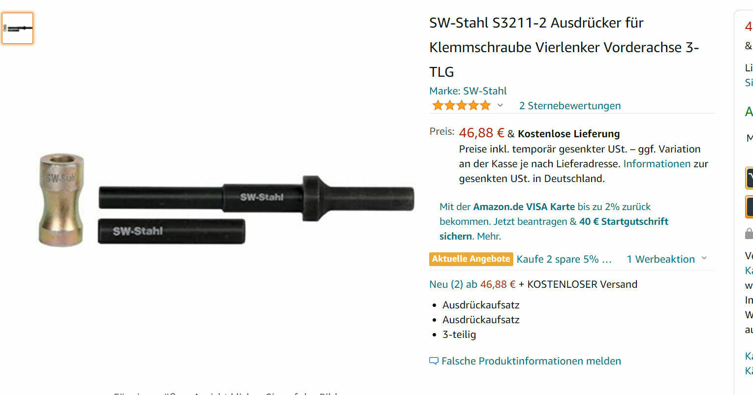 Böse Schraube Mehrlenkerachse lösen