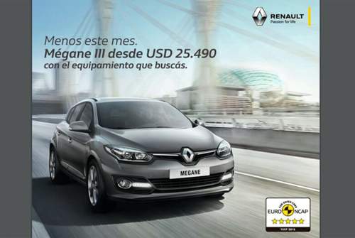 Renault wirbt in Uruguay mit fünf Sternen im Jahr 2015 für den Renault III