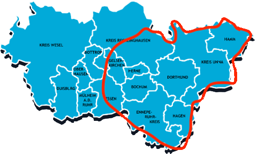 Ruhrgebiet-karte