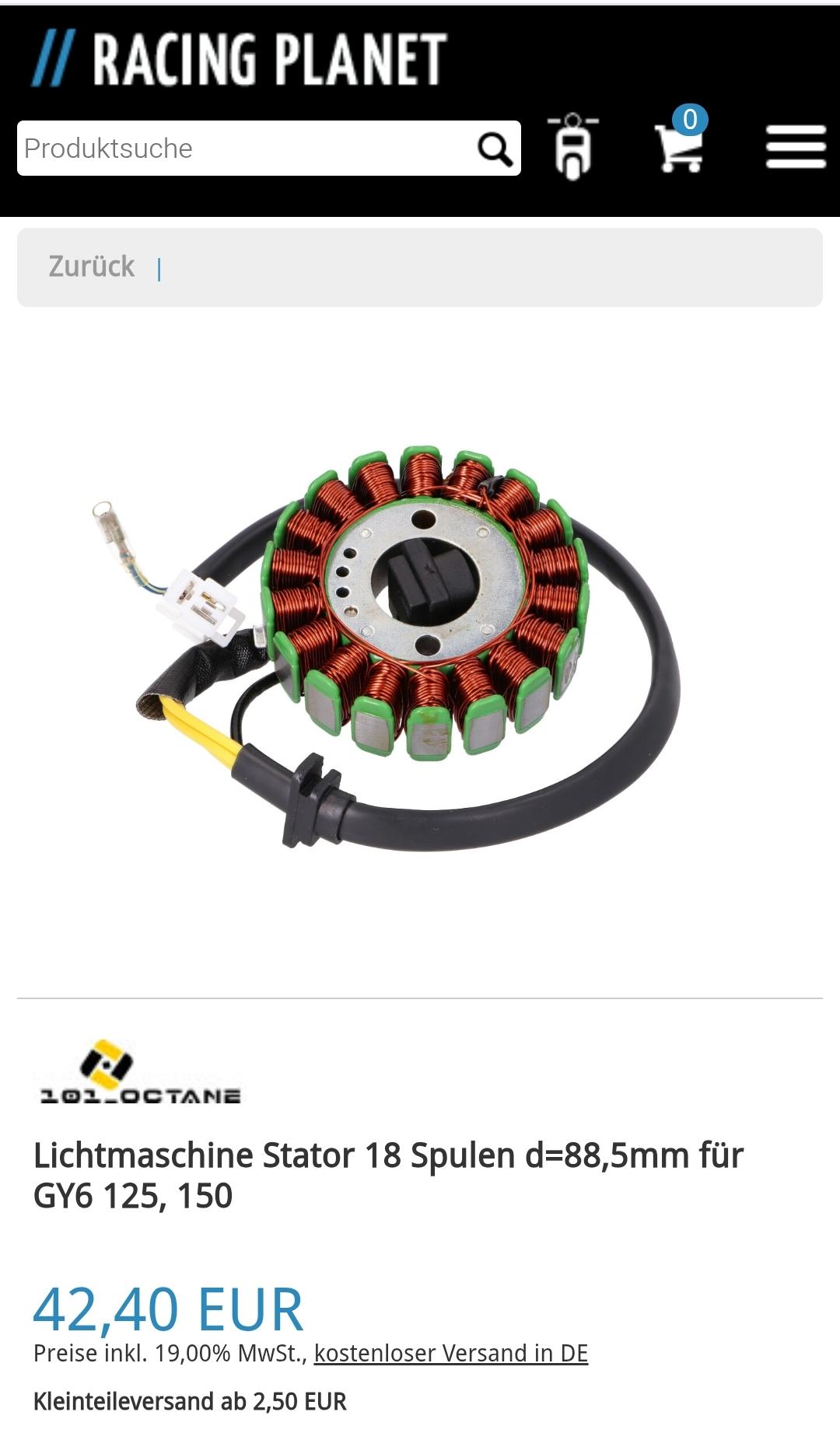 Brauche bei Roller Lichtmaschine