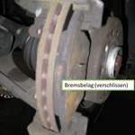 Bremsbelag dran