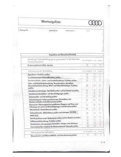 Wartungsliste Seite 1