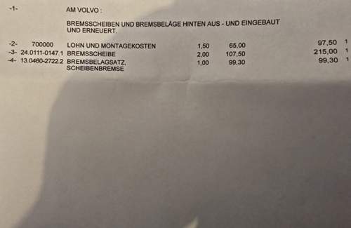 Rechnung Bremse.