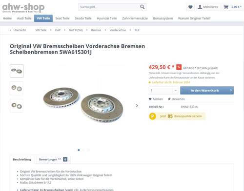 Golf 8 R Bremsscheiben