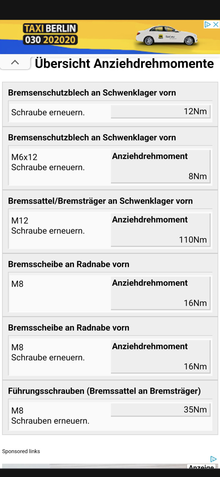 Bremsen hinten
