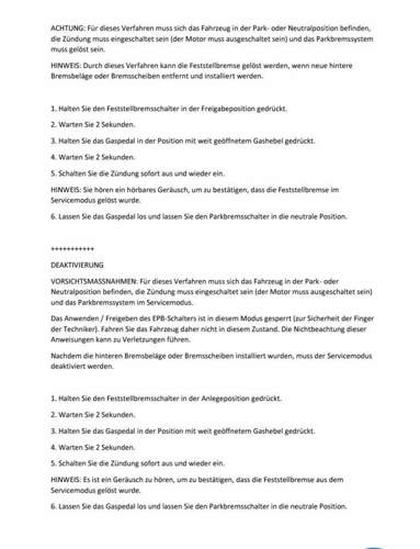 Bremsen-servicestellung